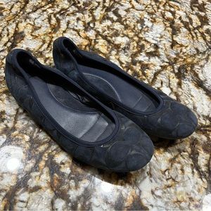 Coach Aria signature suede flats shoes